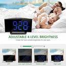 Digital Alarm Clock, Atmoko 5'' LED Display Clock with Curved-Screen and Dimmer, Snooze Function, 3 Adjustable Alarm Sounds, Bedside Alarm Clock for Bedroom, Kitchen, Office