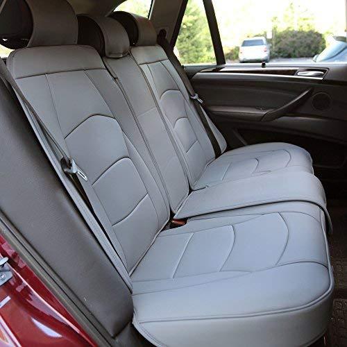 FH Group PU205BLACKREDTRIM102 Black PU205102 Ultra Comfort Leatherette Front Seat Cushions (Airbag Compatible) Red Trim