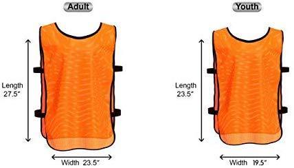 Unlimited Potential Nylon Mesh Scrimmage Team Practice Vests Pinnies Jerseys Bibs for Children Youth Sports Basketball, Soccer, Football, Volleyball (Pack of 12)