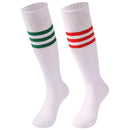 saounisi Unisex Tube Socks Stripe,2 Pairs Knee High Football Soccer Volleyball Baseball Cheerleading Team Socks