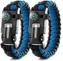 X-Plore Gear Emergency Paracord Bracelets | Set of 2| The Ultimate Tactical Survival Gear| Flint Fire Starter, Whistle, Compass & Scraper | Best Wilderness Survival-Kit for Camping/Fishing & More