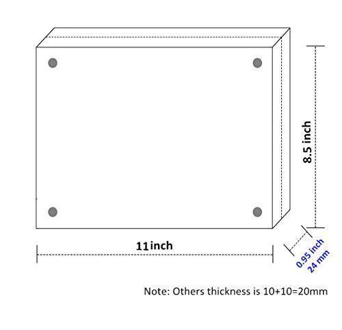 Acrylic Picture Frame 5x7", Double Sided Magnetic Photo Frames 20% Thicker Blcoks, Frameless Desktop Display Retail Gift Box Package (0.95inch, 5 Pack)