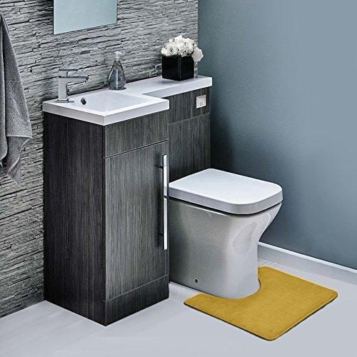 Clara Clark 2-Pack Bath Mat Set – Large and Small Bathroom Rug Set, Absorbent Memory Foam Bath Rugs, Non-Slip, Thick, Cozy Velvet Microfiber Bathrug, Plush Shower, Toilet Floor Bathmats Carpet, Black