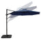 COBANA Offset Rectangular Cantilever Aluminum Patio Umbrella 10 Feet with Cross Base and 360 Degree Rotation, Blue