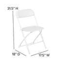 Flash Furniture 10 Pk. HERCULES Series 650 lb. Capacity Premium White Plastic Folding Chair