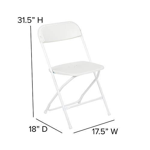 Flash Furniture 10 Pk. HERCULES Series 650 lb. Capacity Premium White Plastic Folding Chair