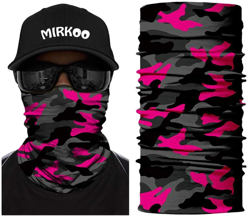 MIRKOO Microfiber Polyester Multifunctional Seamless Multifunctional UV Headwear motorcycle face cover Magic Scarf Neck Gaiter for Motorcycling Hiking Cycling Ski Snowboard face mask(888)