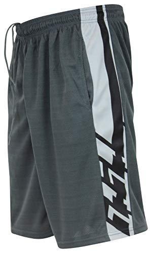 Real Essentials Men's Active Athletic Performance Shorts with Pockets - 5 Pack