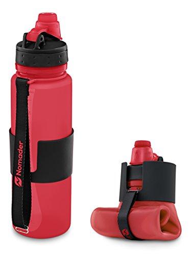 Nomader Collapsible Water Bottle - Leak Proof Twist Cap - BPA Free, 22 oz