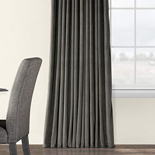 Half Price Drapes VPCH-VET1211-84 Signature Doublewide Blackout Velvet Curtain, Amber Gold, 100 X 84