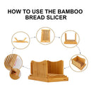 Flurff Bamboo Bread Slicers for Homemade Bread, Compact Foldable Bread Slicer Guide, Bagel Slicer