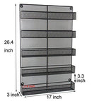 TQVAI 5 Tier Wall Mount Spice Rack Organizer Kitchen Spice Storage Shelf - Made of Sturdy Punching Net, White