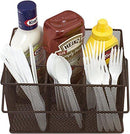 Sorbus Utensil Caddy — Silverware, Napkin Holder, and Condiment Organizer — Multi-Purpose Steel Mesh Caddy—Ideal for Kitchen, Dining, Entertaining, Tailgating, Picnics, and much more (Bronze)