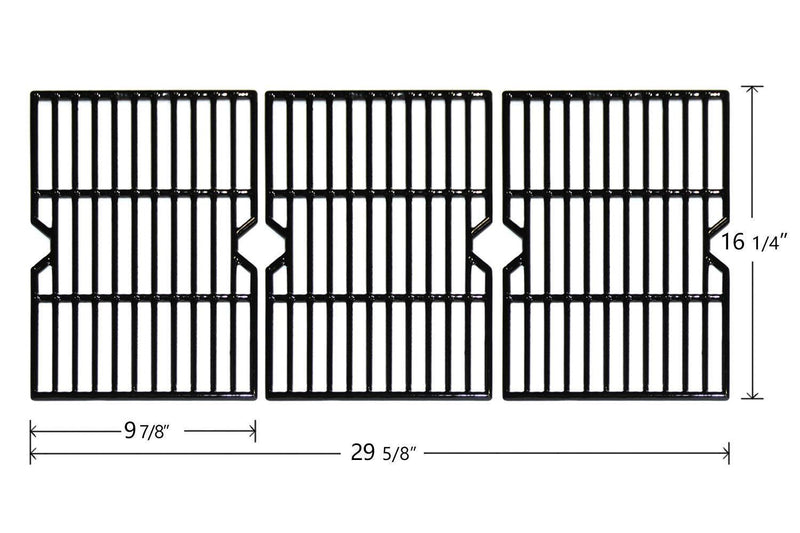 Hongso PCA593 Porcelain Coated Cast Iron Cooking Grid Replacement for Uniflame GBC1059WB, Uniflame GBC1059WE-C, Backyard Grill BY12-084-029-98 and Other Gas Grill Models, Set of 3