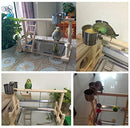 QBLEEV Parrots Playstand Bird Playground Wood Perch Gym Stand Playpen Ladder with Toys Exercise Playgym for Conure Lovebirds