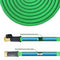 GardenJoy Garden Hose, 100ft Expandable Water Hose with All Improved Leakproof 3/4 Solid Brass Connector, 3300D Stretch Fabric With 9 Function High Pressure Spray Nozzle Flexible Expanding Hose, Green