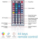 LED Strip Lights 32.8ft, ikelimus 10m RGB Waterproof Self-Adhesive Dimmable LED Light Strips 12Vdc SMD 5050 300 LEDs LED Tape Light with 44-Keys IR Remote Controller for Clubs/Homes/Hotels/Outdoor