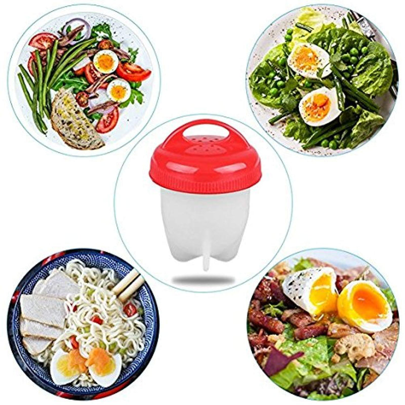 Perfect Egg Cooker, Egglettes, Hard Boiled Egg maker, Without The Shell, Nonstick Silicone, Egg Poachers, Free Avocado Knife, Quick Easy 6 Pack cups, BPA Free by EC Products