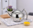 OMGard Teapot with Infuser Loose Tea Leaf 2 Liter Stainless Steel Tea Pot Coffee Water Small Kettle Filter Set Warmer Teakettle for Stovetop Induction Stove Top 2.1 Quart / 68 Ounce