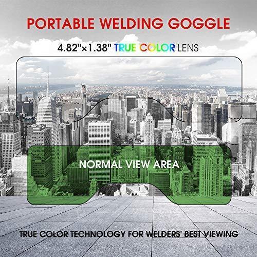 YESWELDER True Color Solar Powered Auto Darkening Welding Goggles, 2 Sensors Welder Glasses Welding Mask for TIG MIG MMA Plasma