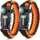 X-Plore Gear Emergency Paracord Bracelets | Set of 2| The Ultimate Tactical Survival Gear| Flint Fire Starter, Whistle, Compass & Scraper | Best Wilderness Survival-Kit for Camping/Fishing & More