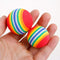 Weihuimei 1Pcs Rainbow 4.2cm Cat Toy Ball Interactive Cat Toys Play Chewing Rattle Scratch EVA Ball Training Pet Supplies