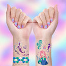 TMCCE Mermaid Party Supplies Mermaid Tattoos For Kids-Mermaid Birthday Party Favors-4 Sheet Glitter More Than 32 Styles Mermaid Tail Tattoos Party Decoration