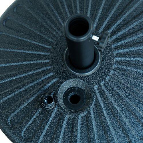 FLAME&SHADE Patio Umbrella Stand Outdoor Parasol Base Weight Plastic Sand Water Filled Round 80lb Black