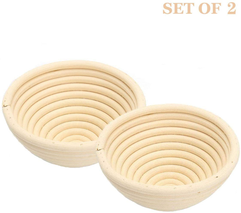 5" Round Banneton Proofing Basket,Natural Rattan Made,Brotform Dough Bowl for Small Bread Making,Home Bakers and Recipe Used,Rising Dough Baskets Set Includes Cloth Liner(2 Pcs) by XUANNIAO