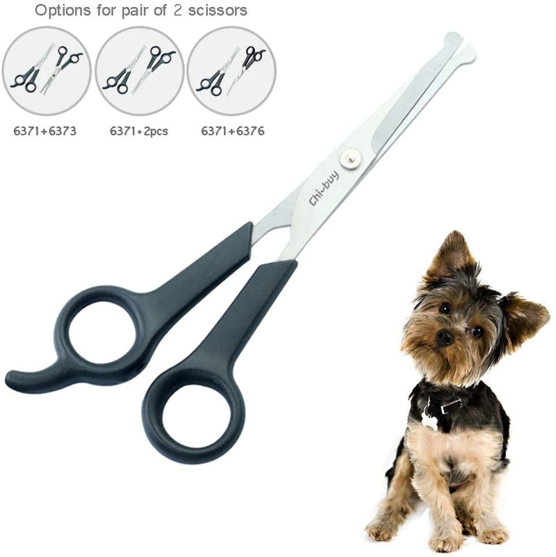 Elfirly Professional Pet Grooming Scissor with Round Tip Stainless Steel Dog Eye Cutter for Dogs and Cats, Professional Grooming Tool, Size 6.70" x 2.6" x 0.43"