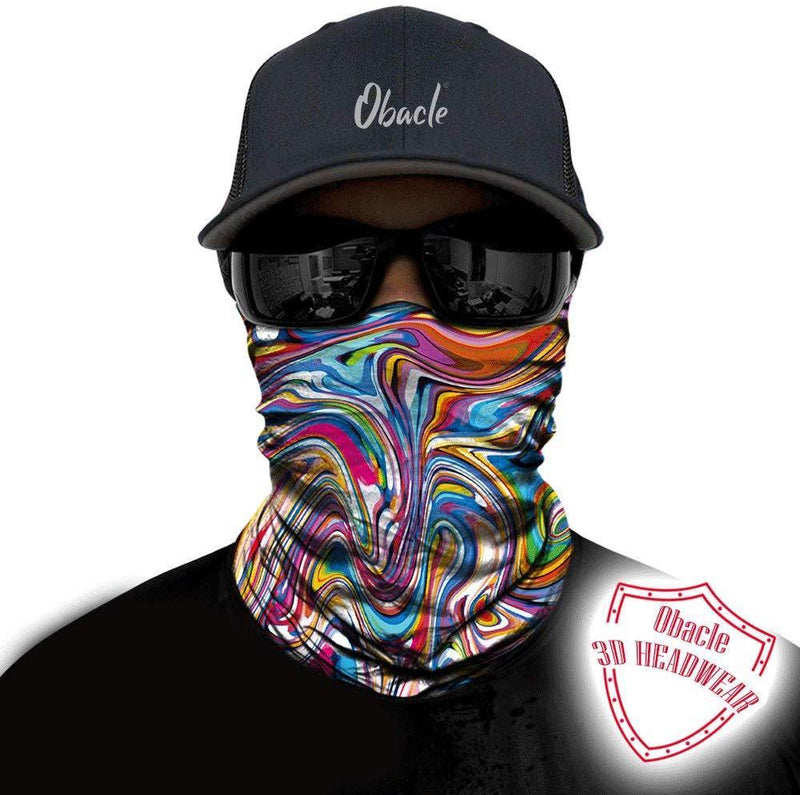 Obacle Seamless Bandana for Rave Face Mask Dust Wind UV Sun Protection Durable Neck Gaiter Tube Mask Headwear Bandana Face Mask for Men Women Festival Party Motorcycle Riding Fishing Hunting Outdoor