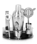 Premium 7 Piece Cocktail Making Set & Bar Shaker Kit by Bar Brat ™ / Free 130 Cocktail Recipe (ebook) Included/Pre-Built Stainless Steel Stand For All Your Bar Pieces