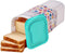 Buddeez Bread Container - Plastic Storage Keeper, Loaf, Aqua Lid