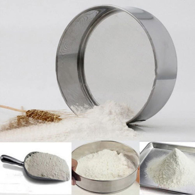 CIA  Kitchen Fine Mesh Flour Sifter Stainless Steel Silver Net Flour Sieve Sifting Strainer Cake Baking Powdered Sugar Filter Mesh