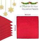 AIFUSI Cloth Napkins, Red Christmas Dinner Napkin 100% Polyester Washable Reusable for Home Dinner/Party/Wedding/Restaurant/Banquet/Christmas/New Years - Set of 6, 19" x 19"