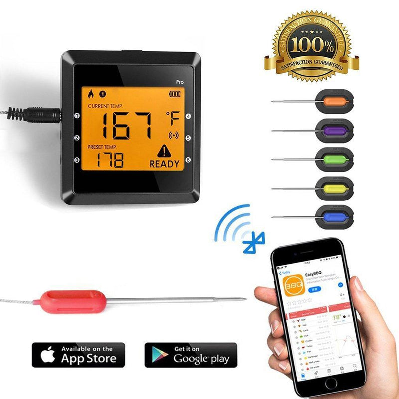 Digital Meat thermometer for Grilling, ICOCO Best Instant Read Oven Meat Thermometer with 6 Probes Ultra Fast Easy Electronic BBQ and Kitchen Food Thermometer for Cooking, Grill,Candy