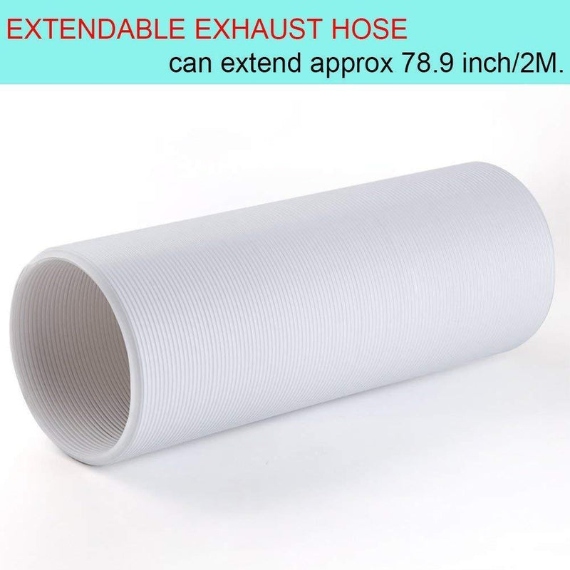 Portable Air Conditioner Exhaust Hose (78" Long) 5 Inch Diameter, Counter-Clockwise Threads | AC Conditioning Unit Tubing | Flexible, Extendable Design | White