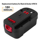 Upgraded 3600mAh HPB18 Replacement for Black and Decker 18V Battery HPB18-OPE 244760-00 A1718 FSB18 FS18FL Firestorm Cordless Power Tools