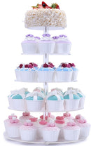 BonNoces 5 Tiers Round Acrylic Pastry Wedding Cupcake Stands Tower Tree-Cupcake Carrier-Clear Tiered Cake Stand Tall Jumbo-Round Dessert Stands-Cupcake Display Stand