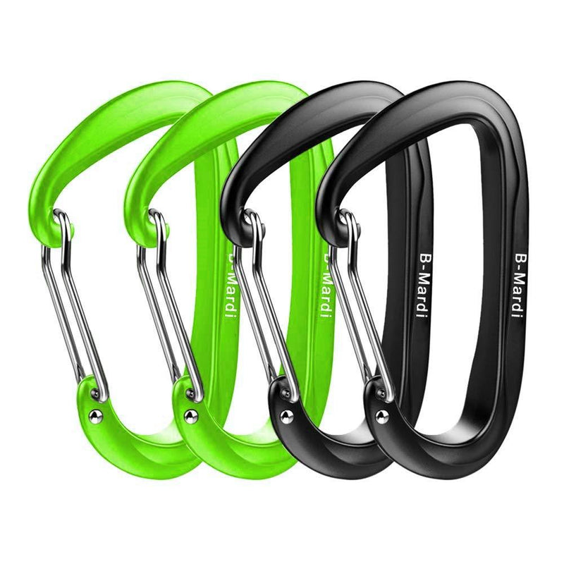 B-Mardi Ultra Sturdy Carabiner Clips,4 Pack, Certified 12KN (2697 lbs) Heavy Duty Caribeaners for Hammocks, Camping,Hiking, Swing, Locking Dog Leash and Harness, Outdoor,Hiking & Utility