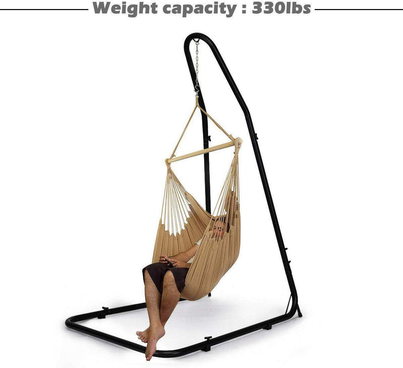 Giantex Adjustable Hammock Stand, Height Adjust from 78.5" to 98.5", Solid Steel Construction Arc Hammock Stand for Hammock Air Porch Swing Chair