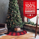 ATLIN Buffalo Plaid Christmas Tree Skirt - Larger 3 Inch Red and Black Checks for a Traditional Look - Machine Wash and Dry – 3 ft and 4 ft Models