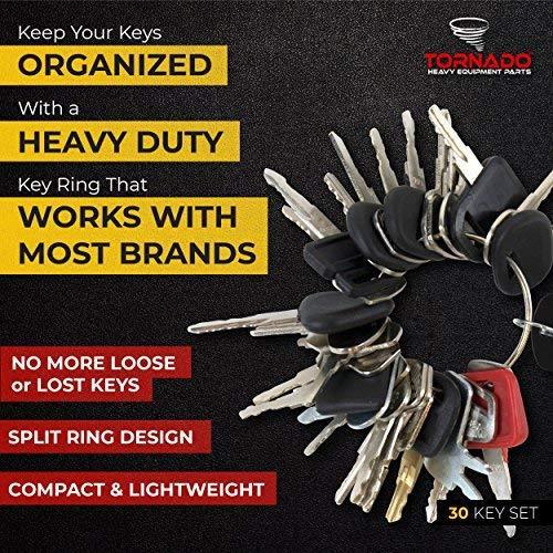 Construction Equipment Master Keys Set-Ignition Key Ring for Heavy Machines, 21 Key Set