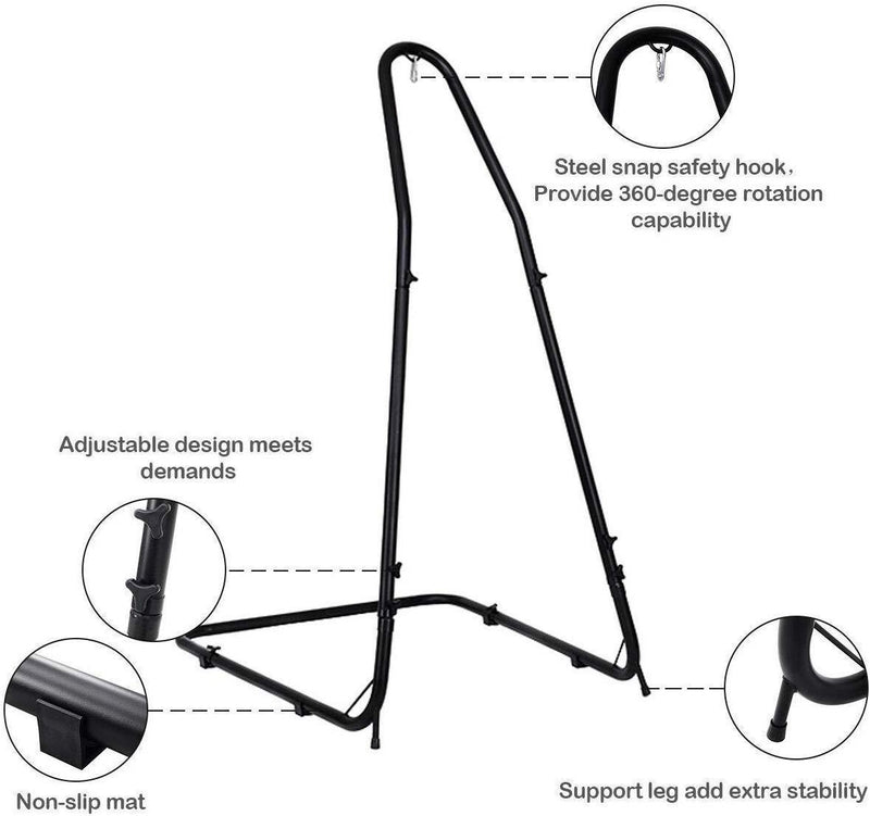 Giantex Adjustable Hammock Stand, Height Adjust from 78.5" to 98.5", Solid Steel Construction Arc Hammock Stand for Hammock Air Porch Swing Chair