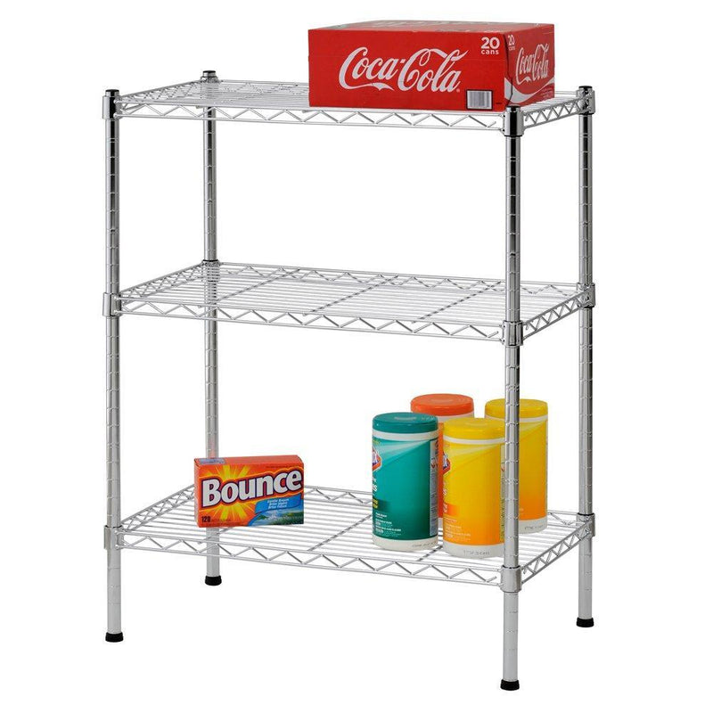 Sandusky WS241430 Wire Shelving, 24" Width x 30" Height x 14" Depth, 3 Shelves, Chrome