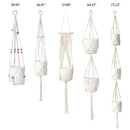 MoonLa 5-Pack Macrame Plant Hangers with 5 Hooks, Indoor Outdoor Hanging Planters Set Hanging Plant Holder Stand Flower Pots Boho Home Decor(Cotton Rope, 4 Legs, 5 Sizes)