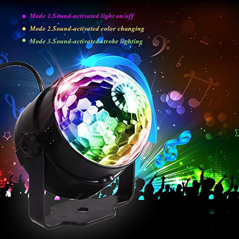 Letsfunny Disco Lights Sound Activated Strobe Light 7 Colors Party Lights Disco Ball for Parties, Karaoke, Celebration, Decoration