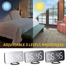 Faveo LED digital alarm clock for the bedroom with dual USB charging ports, 5 min snooze function and 6'5 large display with adjustable brightness including night mode