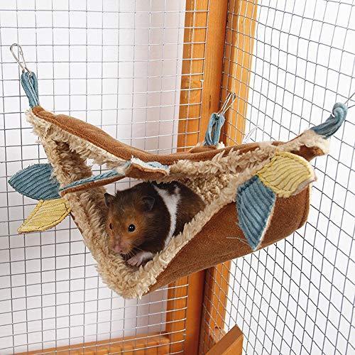 JanYoo Hamster Hammock Cage Accessories Hanging Fleece Bed Swing Bag for Sugar Glider Guinea Pig