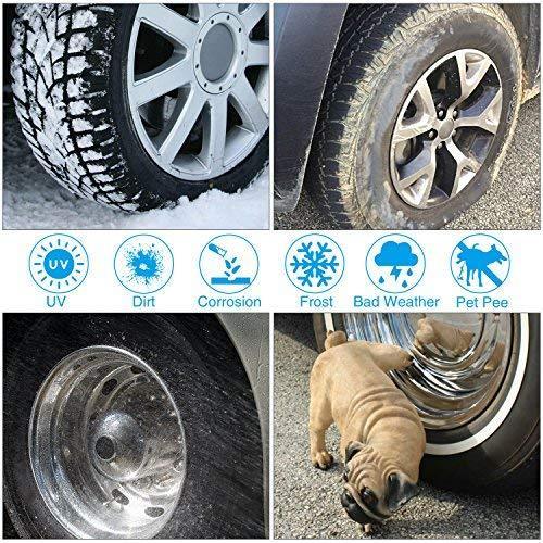 RVMasking Tire Covers for RV Wheel Set of 4 Extra Thick 5-ply Motorhome Wheel Covers, Waterproof UV Coating Tire Protectors for Trailer Truck Camper Auto, Fits 29' - 31.75" Tire Diameters